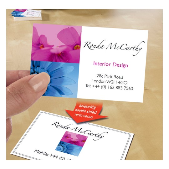 AVERY® C32028-10 Printable Business Cards Glossy White 230gsm 8/Sheet 936229